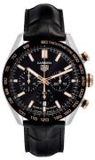 TAG Heuer Herreur CBN2A5A.FC6481 Carrera Sort/Læder Ø44 mm
