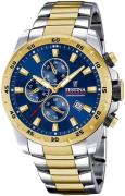 Festina Herreur F20562-2 Sport Blå/Gul guldtonet stål Ø45.5 mm