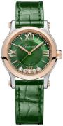 Chopard Dameur 278573-6032 Happy Sport Grøn/Læder Ø30 mm