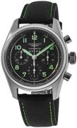 Longines Herreur L3.829.1.53.2 Spirit Sort/Tekstil Ø42 mm