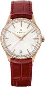 Zenith Dameur 22.3200.670-01.C831 Elite Classic Sølvfarvet/Gummi