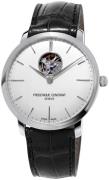 Frederique Constant Herreur FC-312S4S6 Slimline Sølvfarvet/Læder