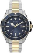 Timex Herreur TW2V42000 Harborside Blå/Gul guldtonet stål Ø43 mm