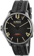 U-Boat Herreur 8463/B Darkmoon Sort/Gummi Ø44.8 mm