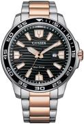 Citizen Herreur AW1524-84E Marine Sort/Rosaguldtonet stål Ø46 mm
