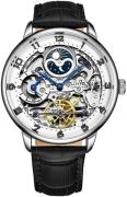 Stührling Original Herreur 3925.1 Legacy Skeletskåret/Læder Ø40 mm