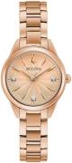 Bulova Dameur 97P151 Rosa guldfarvet/Rosaguldtonet stål Ø28 mm
