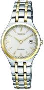 Citizen Dameur EW2484-82B Elegance Hvid/Gul guldtonet stål Ø27.6 mm