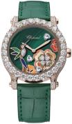 Chopard Dameur 274425-5002 Happy Sport Grøn/Læder Ø40 mm