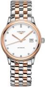 Longines Herreur L4.984.3.99.7 Flagship Hvid/Rosaguldtonet stål Ø40