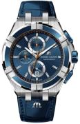 Maurice Lacroix Herreur AI1018-SS001-432-4 Aikon Blå/Læder Ø44 mm
