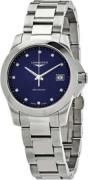 Longines Dameur L3.377.4.97.6 Conquest Ladies Blå/Stål Ø34 mm