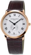 Frederique Constant Herreur FC-235M4S4 Slimline Sølvfarvet/Læder
