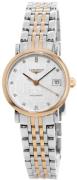 Longines Dameur L4.309.5.77.7 Elegant Sølvfarvet/18 karat rosa guld