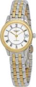 Longines Dameur L4.274.3.21.7 Flagship Hvid/Gul guldtonet stål Ø26