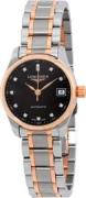 Longines Dameur L2.128.5.59.7 Master Sort/18 karat rosa guld Ø25.5 mm