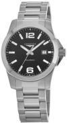 Longines Herreur L3.759.4.58.6 Conquest Sort/Stål Ø41 mm