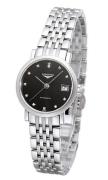 Longines Dameur L4.309.4.57.6 Elegant Sort/Stål Ø25.5 mm