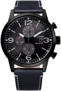 Citizen Herreur CA0745-29E Sort/Læder Ø43 mm