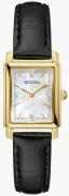 Bulova Dameur 97P166 Sutton Sølvfarvet/Læder Ø21 mm