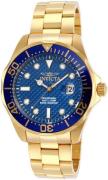 Invicta Herreur 14357 Pro Diver Blå/Gul guldtonet stål Ø47 mm
