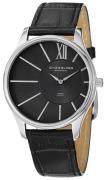 Stührling Original Herreur 553.33151 Symphony Sort/Læder Ø40 mm