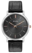 Bulova Herreur 98A167 Dress Sort/Læder Ø40 mm