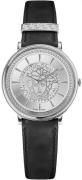 Versace Dameur VE8101719 V Circle Sølvfarvet/Læder Ø38 mm