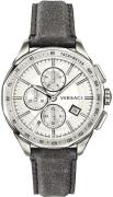 Versace Herreur VEBJ00118 Glaze Sølvfarvet/Læder Ø44 mm