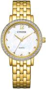 Citizen Dameur EL3102-50D Hvid/Gul guldtonet stål Ø31 mm