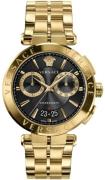 Versace Herreur VE1D02823 Aion Sort/Guldtonet stål Ø45 mm