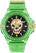 Philipp Plein Herreur PWWAA0924 The Skull Sort/Gul guldtonet stål