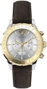 Versace Herreur VEV601323 Signature Sølvfarvet/Læder Ø44 mm