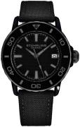 Stührling Original Herreur 4041.3 Explorer Sort/Læder Ø40 mm