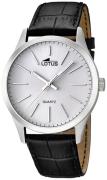 Lotus Herreur 15961/1 Minimalist Sølvfarvet/Læder Ø42 mm