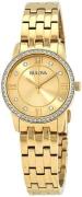 Bulova Dameur 97X104 Crystal Guld/Gul guldtonet stål Ø27 mm