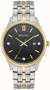 Bulova Herreur 98D160 Diamond Sort/Gul guldtonet stål Ø40 mm