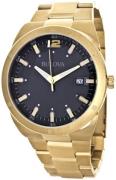 Bulova Herreur 97B141 Classic Sort/Gul guldtonet stål Ø42 mm