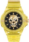 Philipp Plein Herreur PWWAA0123 The Skull Sort/Gummi Ø44 mm