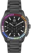 Philipp Plein Herreur PWSAA0723 High-Conic Sort/Stål Ø44 mm