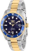 Invicta Dameur 37151 Pro Diver Blå/Gul guldtonet stål Ø38 mm