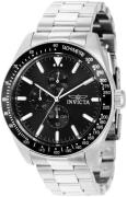 Invicta Herreur 38966 Aviator Sort/Stål Ø45 mm