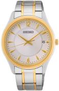Seiko Herreur SUR468P1 Neo Classic Hvid/Gul guldtonet stål Ø39.4 mm