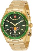 Invicta Herreur 33464 Pro Diver Grøn/Gul guldtonet stål Ø44 mm