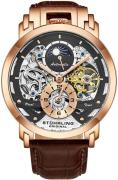 Stührling Original Herreur 906.04 Menai Skeletskåret/Læder Ø47 mm