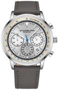 Stührling Original Herreur 3986L.1 Monaco Sølvfarvet/Læder Ø44 mm