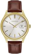 Bulova Herreur 44B115 Caravelle Sølvfarvet/Læder Ø41 mm