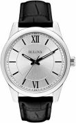 Bulova Herreur 96A152 Sølvfarvet/Læder Ø41 mm