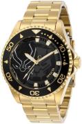 Invicta Herreur 29686 Marvel Sort/Gul guldtonet stål Ø44 mm