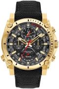 Bulova Herreur 97B178 Precisionist Sort/Læder Ø46.5 mm